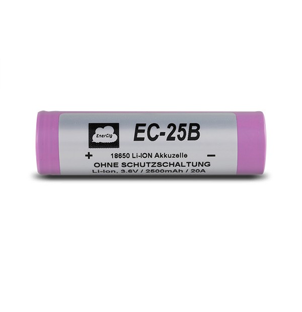 Batteria Enercig 18650 EC-25B - 2500mah - 20A Batteria Enercig 18650 EC-25B - 2500mah - 20A